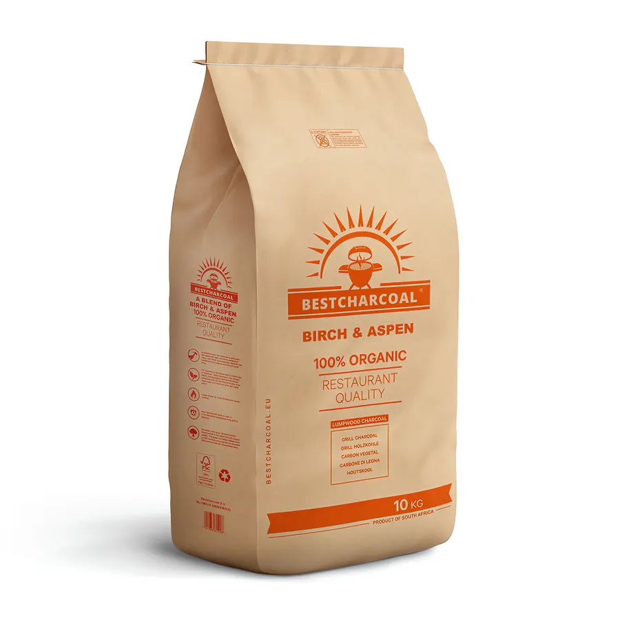 BestCharcoal Birch & Aspen houtskool 10 kg zak